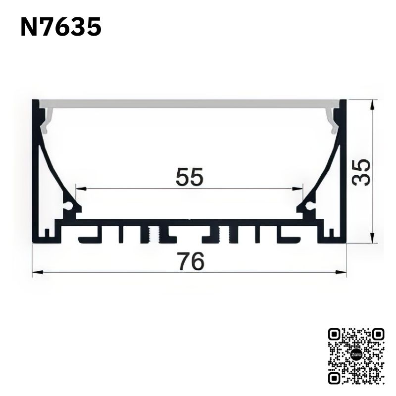 Thanh Nhôm Định Hình Lắp Nổi 3M | N7635:
